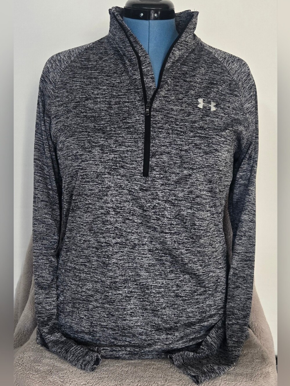 Under Armour Women's Black Heather 1/4 Zip Performance Jacket